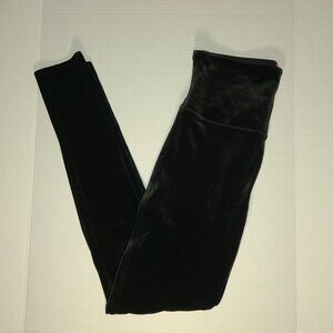 Spanx Brand Black Velvet Full Length Leggings Size Large